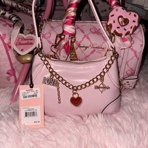 Juicy Couture V-Love Comes Softly Pouch Chiffon Pink Purse